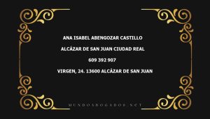 abogado Ana Isabel Abengozar Castillo en la localidad de Alcázar de San Juan