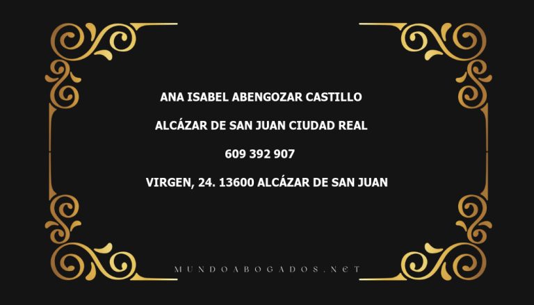 abogado Ana Isabel Abengozar Castillo en la localidad de Alcázar de San Juan