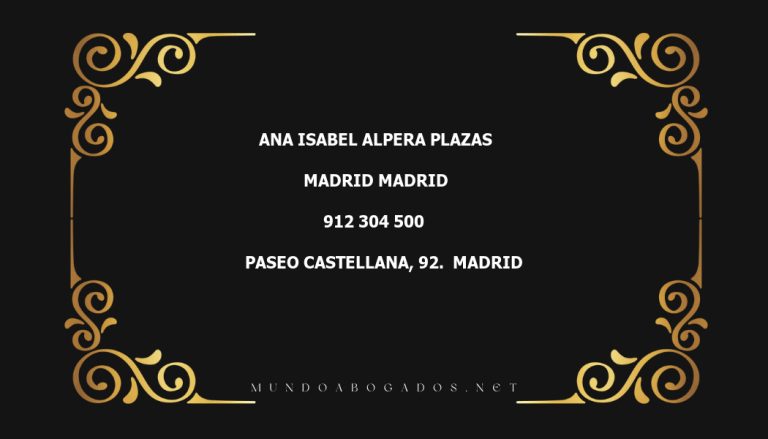 abogado Ana Isabel Alpera Plazas en la localidad de Madrid