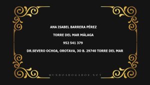 abogado Ana Isabel Barrera Pérez en la localidad de Torre del Mar