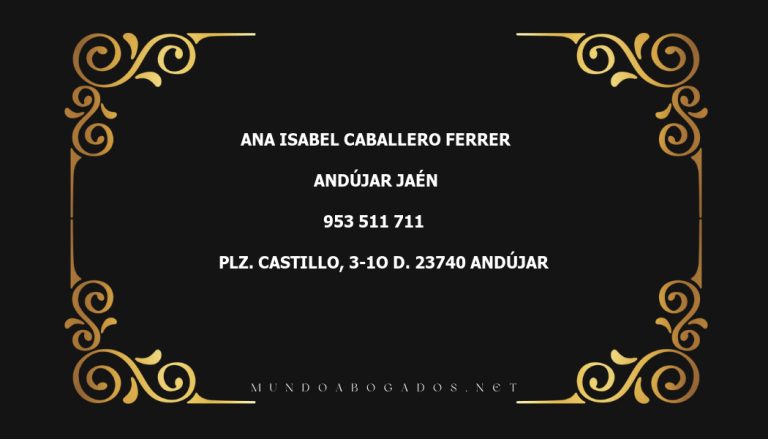 abogado Ana Isabel Caballero Ferrer en la localidad de Andújar