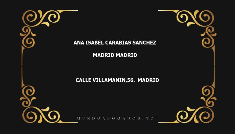 abogado Ana Isabel Carabias Sanchez en la localidad de Madrid