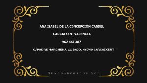 abogado Ana Isabel De La Concepcion Candel en la localidad de Carcaixent