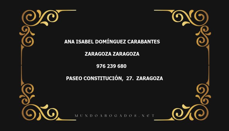 abogado Ana Isabel Domínguez Carabantes en la localidad de Zaragoza