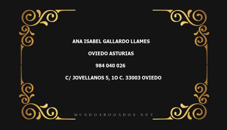 abogado Ana Isabel Gallardo Llames en la localidad de Oviedo