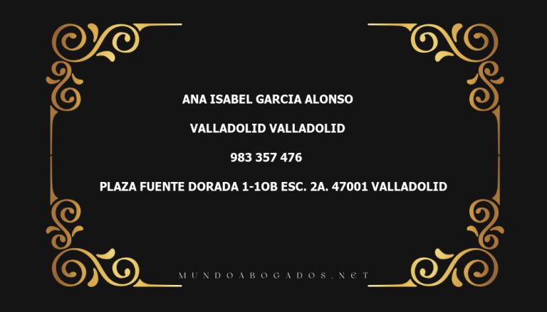 abogado Ana Isabel Garcia Alonso en la localidad de Valladolid