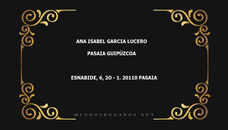 abogado Ana Isabel Garcia Lucero en la localidad de Pasaia