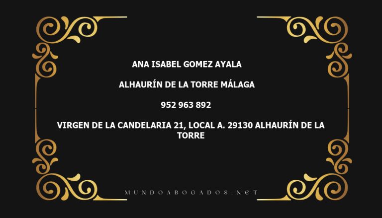 abogado Ana Isabel Gomez Ayala en la localidad de Alhaurín de la Torre