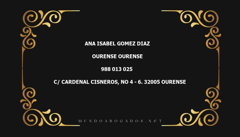 abogado Ana Isabel Gomez Diaz en la localidad de Ourense