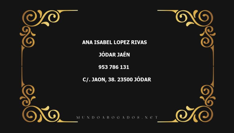 abogado Ana Isabel Lopez Rivas en la localidad de Jódar