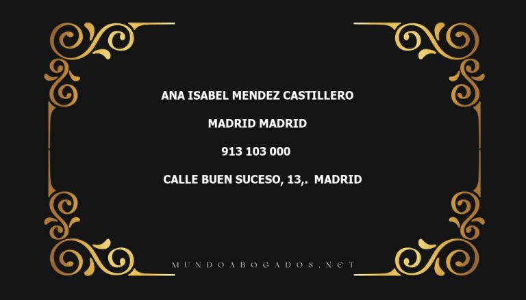 abogado Ana Isabel Mendez Castillero en la localidad de Madrid