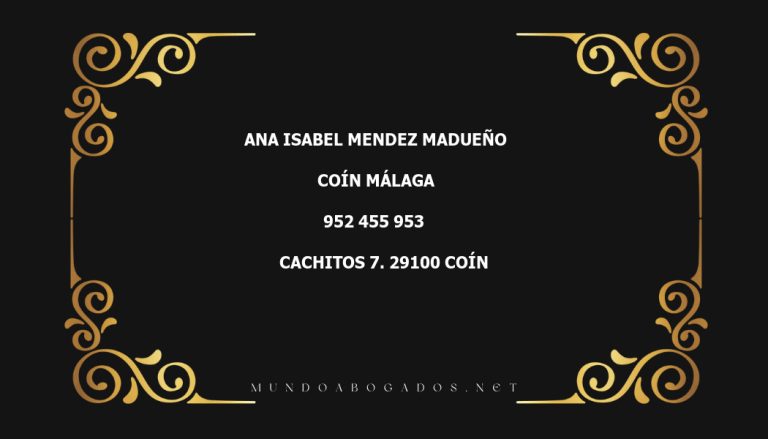 abogado Ana Isabel Mendez Madueño en la localidad de Coín