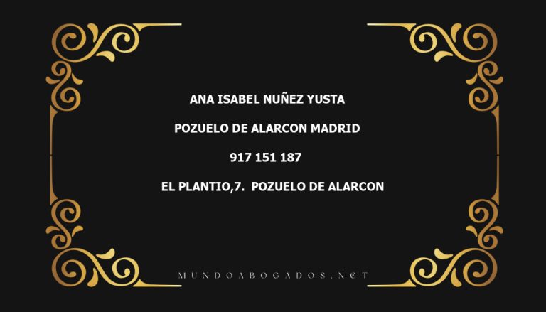 abogado Ana Isabel Nuñez Yusta en la localidad de Pozuelo de Alarcon