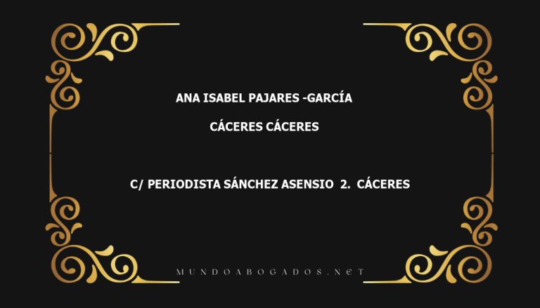 abogado Ana Isabel Pajares -García en la localidad de Cáceres