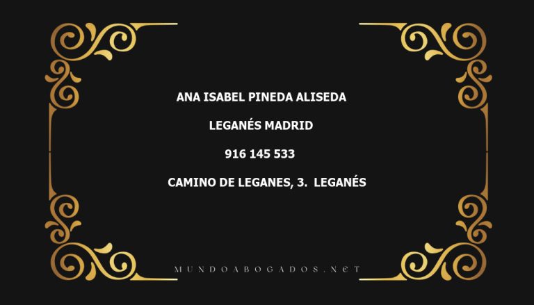 abogado Ana Isabel Pineda Aliseda en la localidad de Leganés