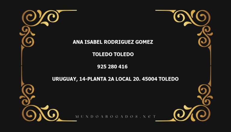 abogado Ana Isabel Rodriguez Gomez en la localidad de Toledo