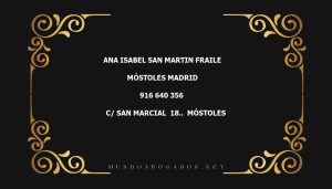 abogado Ana Isabel San Martin Fraile en la localidad de Móstoles