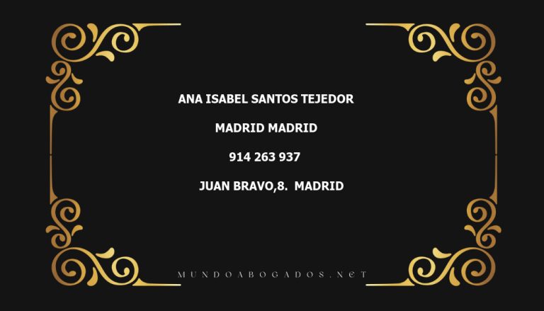 abogado Ana Isabel Santos Tejedor en la localidad de Madrid