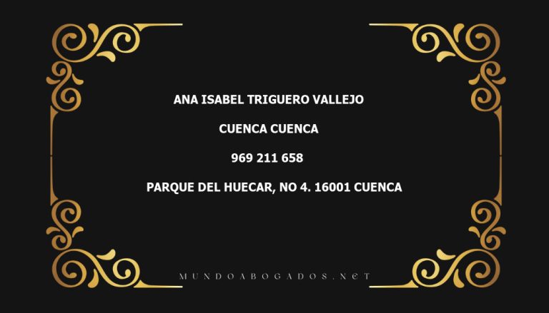 abogado Ana Isabel Triguero Vallejo en la localidad de Cuenca