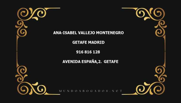 abogado Ana-Isabel Vallejo Montenegro en la localidad de Getafe