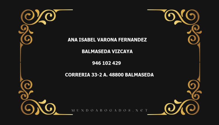 abogado Ana Isabel Varona Fernandez en la localidad de Balmaseda