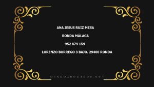 abogado Ana Jesus Ruiz Mesa en la localidad de Ronda