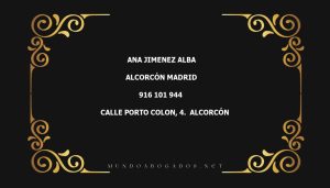 abogado Ana Jimenez Alba en la localidad de Alcorcón