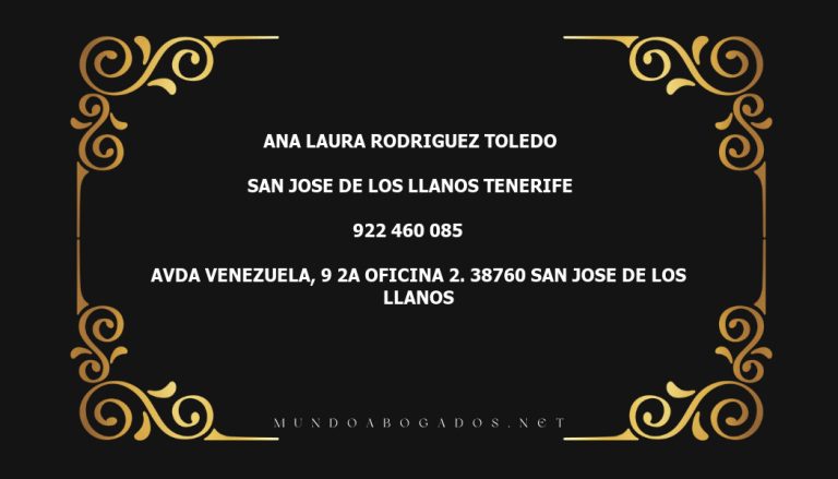 abogado Ana Laura Rodriguez Toledo en la localidad de San Jose de Los Llanos