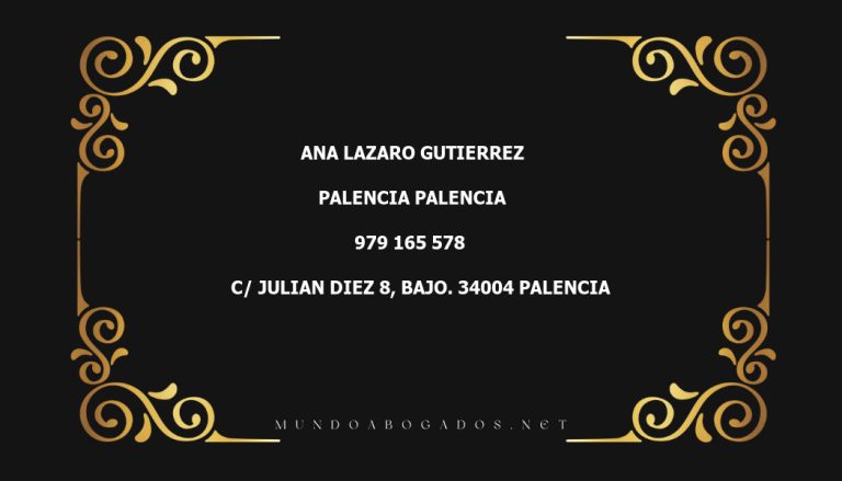 abogado Ana Lazaro Gutierrez en la localidad de Palencia