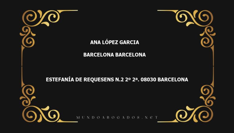 abogado Ana López Garcia en la localidad de Barcelona