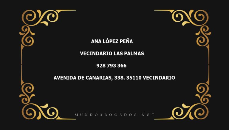 abogado Ana López Peña en la localidad de Vecindario