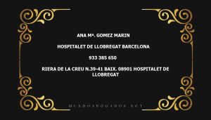 abogado Ana Mª. Gomez Marin en la localidad de Hospitalet de Llobregat