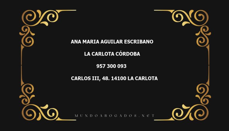 abogado Ana Maria Aguilar Escribano en la localidad de La Carlota