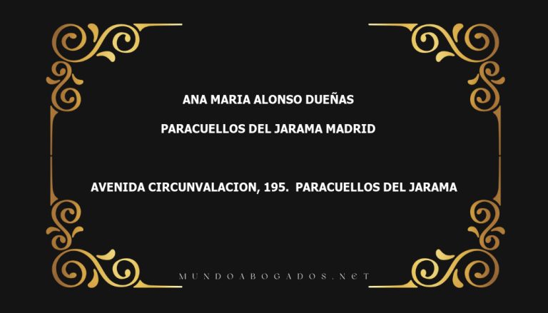 abogado Ana Maria Alonso Dueñas en la localidad de Paracuellos del Jarama