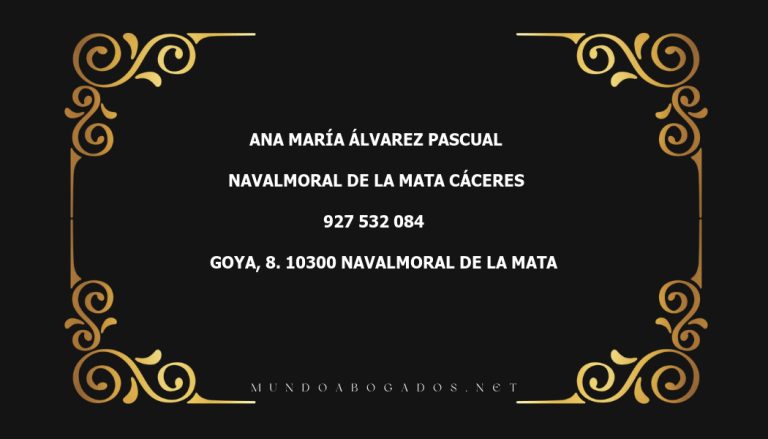 abogado Ana María Álvarez Pascual en la localidad de Navalmoral de la Mata