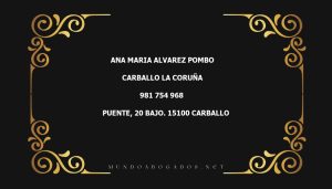 abogado Ana Maria Alvarez Pombo en la localidad de Carballo