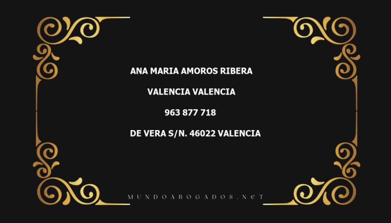 abogado Ana Maria Amoros Ribera en la localidad de Valencia