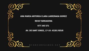 abogado Ana Maria Antonia Clara Larrinaga Gomez en la localidad de Reus