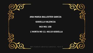 abogado Ana Maria Ballester Garcia en la localidad de Godella