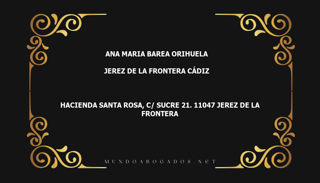 abogado Ana Maria Barea Orihuela en la localidad de Jerez de la Frontera