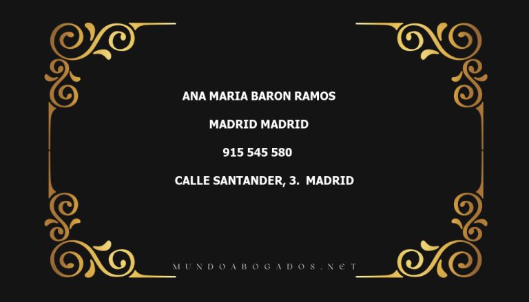 abogado Ana Maria Baron Ramos en la localidad de Madrid