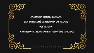 abogado Ana Maria Benitez Santana en la localidad de San Bartolomé de Tirajana