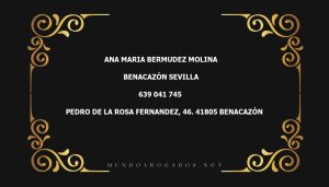 abogado Ana Maria Bermudez Molina en la localidad de Benacazón