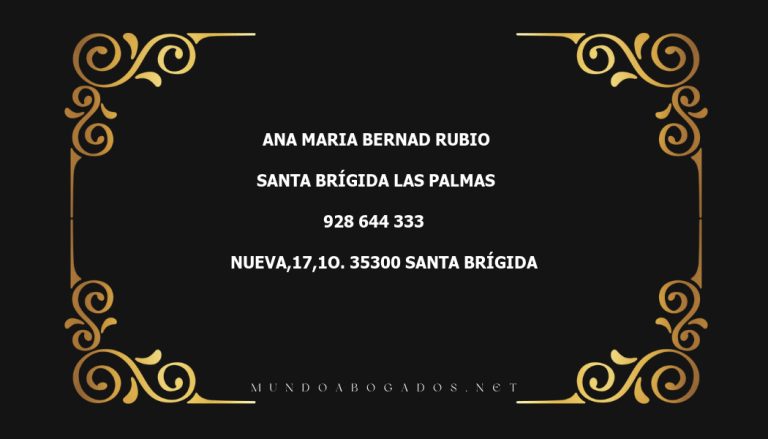 abogado Ana Maria Bernad Rubio en la localidad de Santa Brígida