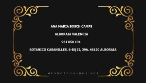 abogado Ana Maria Bosch Camps en la localidad de Alboraia