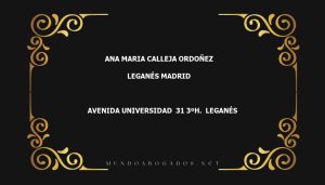 abogado Ana Maria Calleja Ordoñez en la localidad de Leganés