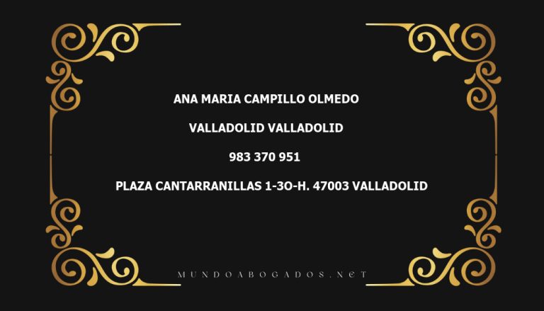 abogado Ana Maria Campillo Olmedo en la localidad de Valladolid