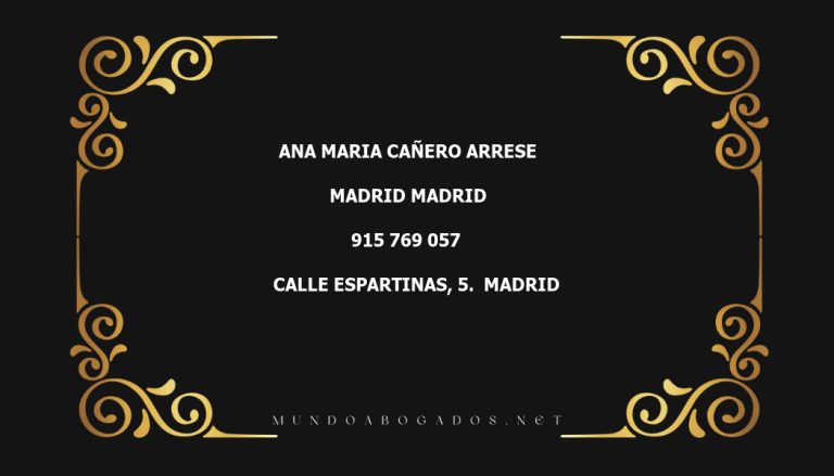 abogado Ana Maria Cañero Arrese en la localidad de Madrid