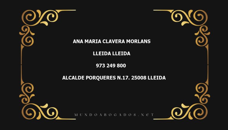 abogado Ana Maria Clavera Morlans en la localidad de Lleida