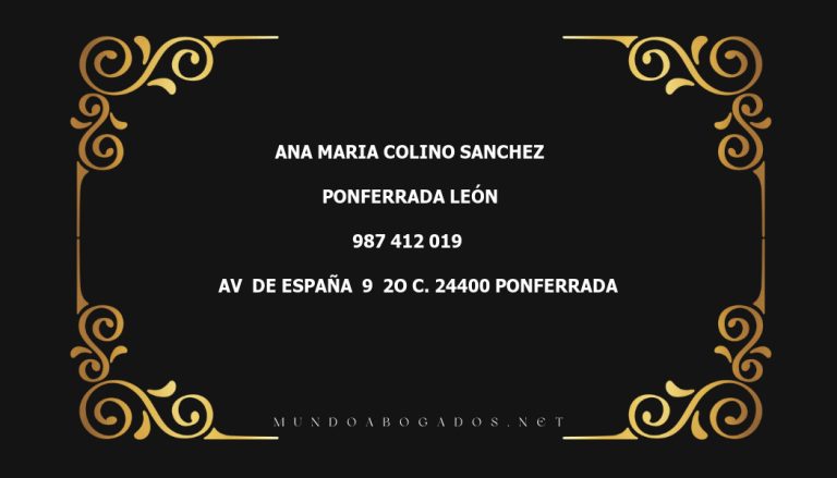 abogado Ana Maria Colino Sanchez en la localidad de Ponferrada